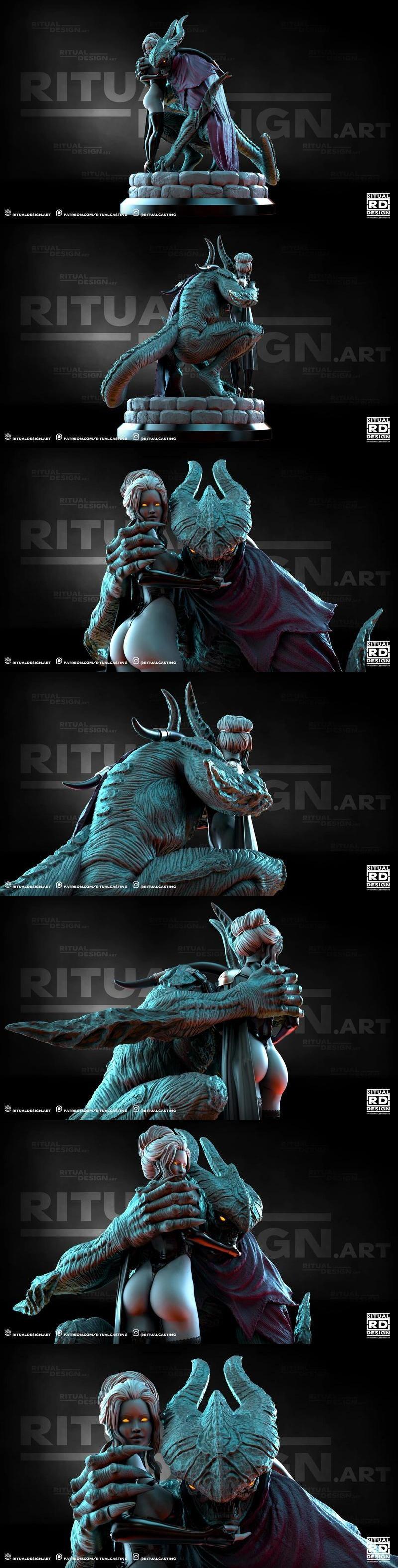 Ritual Design 3D打印模型：Miah与Kord角色雕塑|Ritual Design – Miah and Kord – 3D Print Model STL
