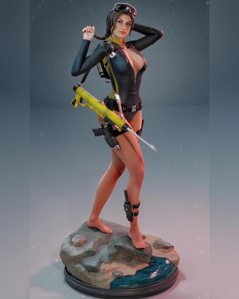 MCM3D - 女神异世界 - 莉拉·克罗夫特 3D打印模型|MCM3D – Lara Croft – 3D Print Model STL