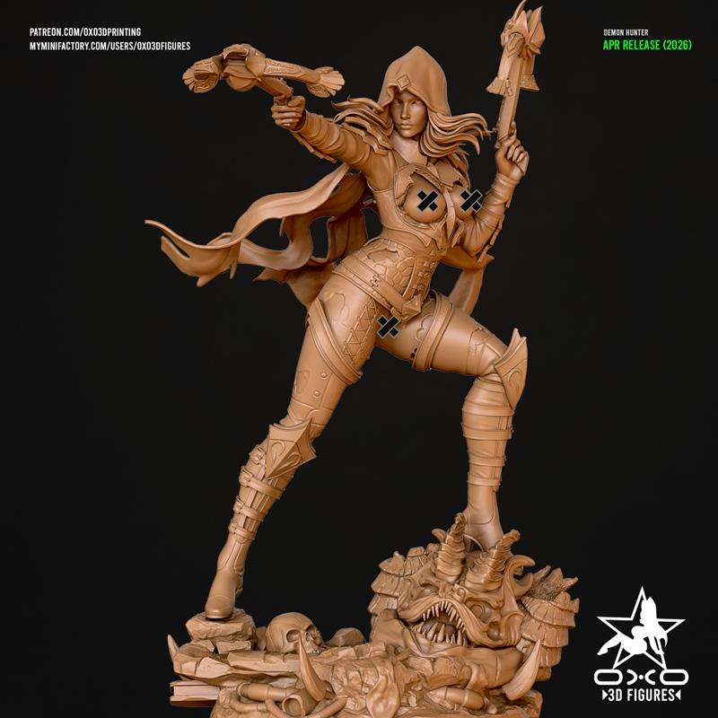 OXO3D 恶魔猎人 3D打印模型|OXO3D – Demon Hunter NSFW Version – 3D Print Model STL