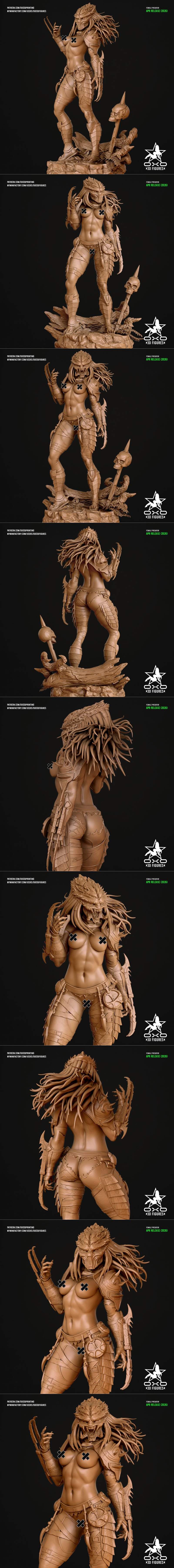 OXO3D 3D打印模型：女性猎手动漫角色造型|OXO3D – Female Predator NSFW Version – 3D Print Model STL