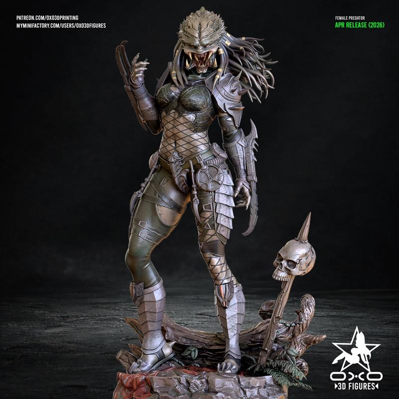 OXO3D 3D打印模型：动漫角色女猎手|OXO3D – Female Predator – 3D Print Model STL