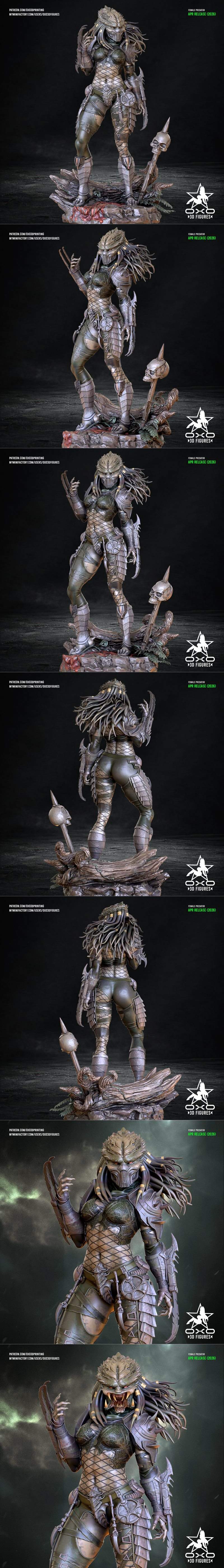 OXO3D 3D打印模型：动漫角色女猎手|OXO3D – Female Predator – 3D Print Model STL
