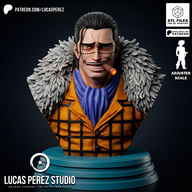 卢卡斯·佩雷斯 棘龙造型 3D打印模型|Lucas Perez – Crocodile Bust – 3D Print Model STL