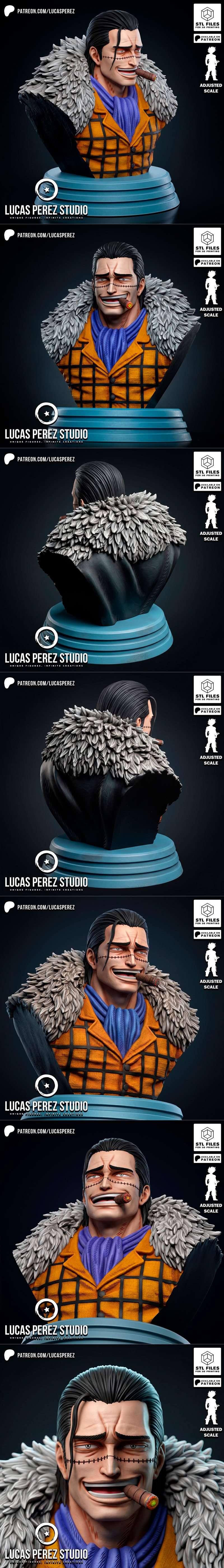 卢卡斯·佩雷斯 棘龙造型 3D打印模型|Lucas Perez – Crocodile Bust – 3D Print Model STL