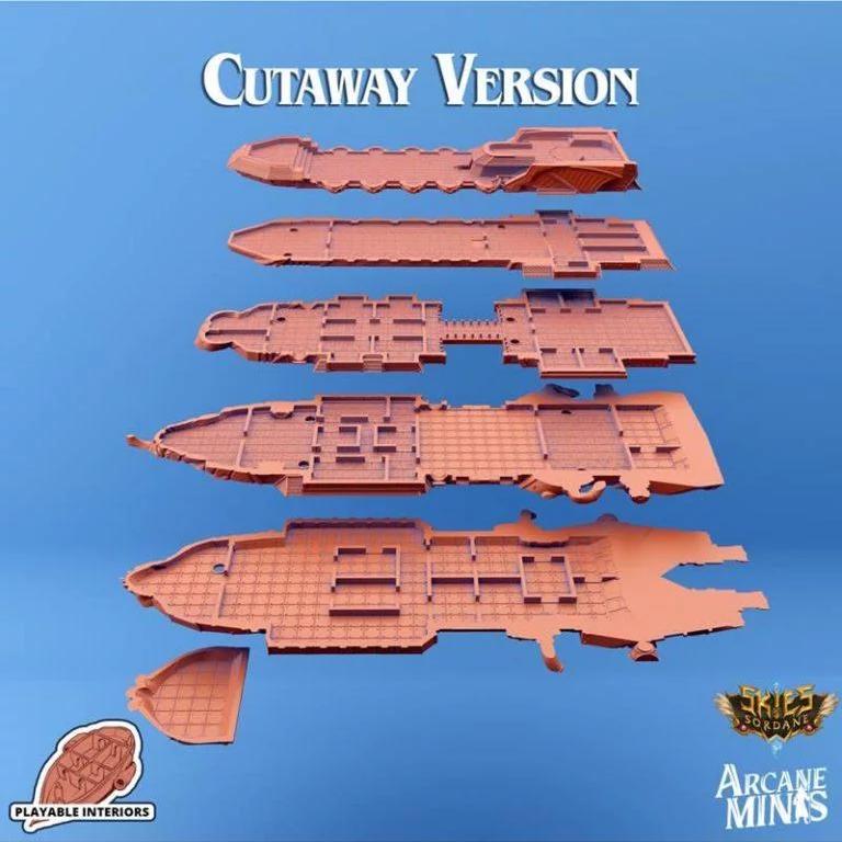 空战巨舰——盖斯塔尔级战列舰|Arcane Minis – Airship – Geshtar Class Dreadnought