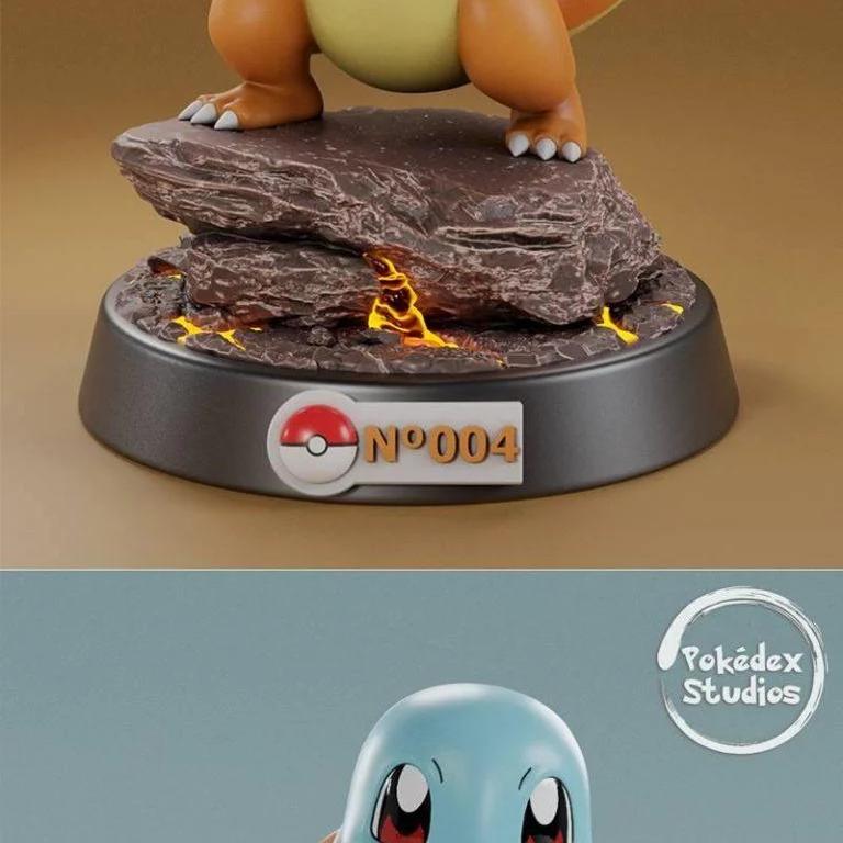 Pokedex工作室 - 皮卡丘、火龙、水箭龟 3D打印模型套装|Pokedex Studios – Welcome Pack – Bulbasaur, Charmander, Squirtle