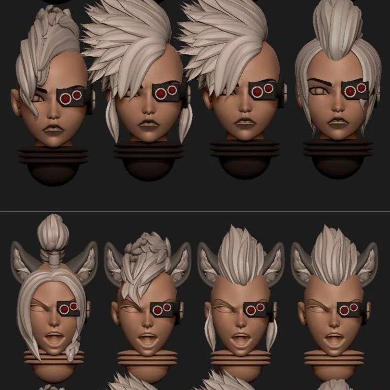 太空修女顽皮头盔 3D打印模型|Space Nuns Punk Heads