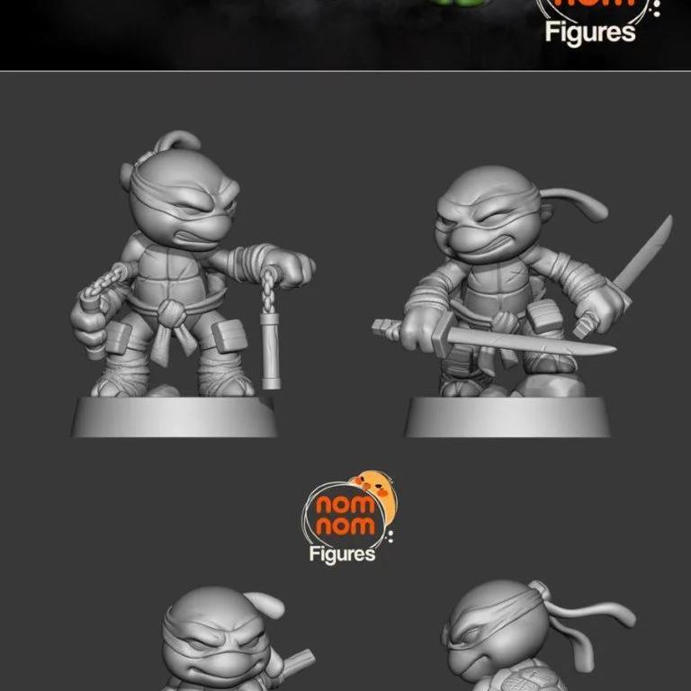 Chibi忍者神龟3D打印模型|Chibi Ninja Turtles