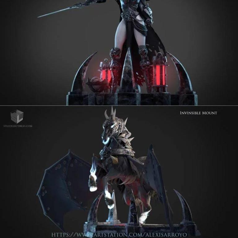 魔兽世界女死亡骑士3D打印模型|Female Death Knight from World Of Warcraft