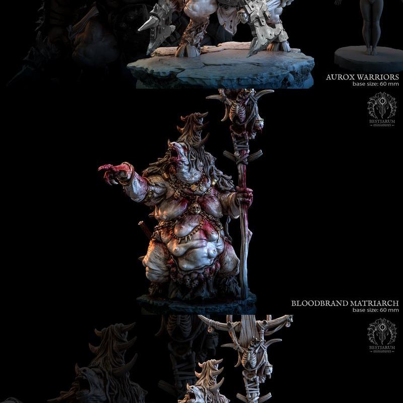 Bestiarum Miniatures – May 2022 – Aurox Minotaurs (All Part 1, 2, 3 )