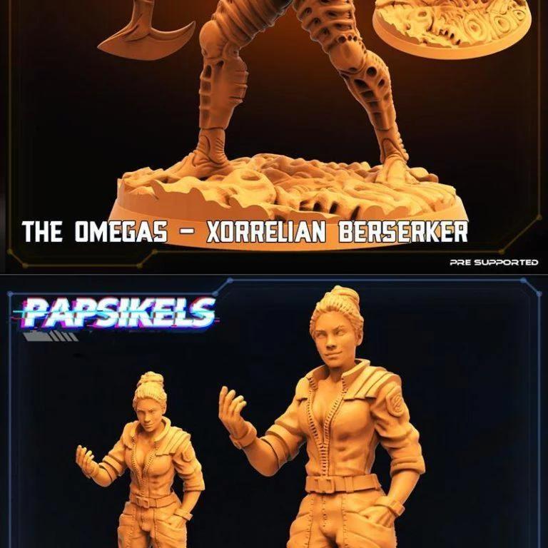 PapSikels迷你模型—— Skullhunters和Omegas 3D打印角色模型|PapSikels Miniatures – Skullhunters and Omegas solo models