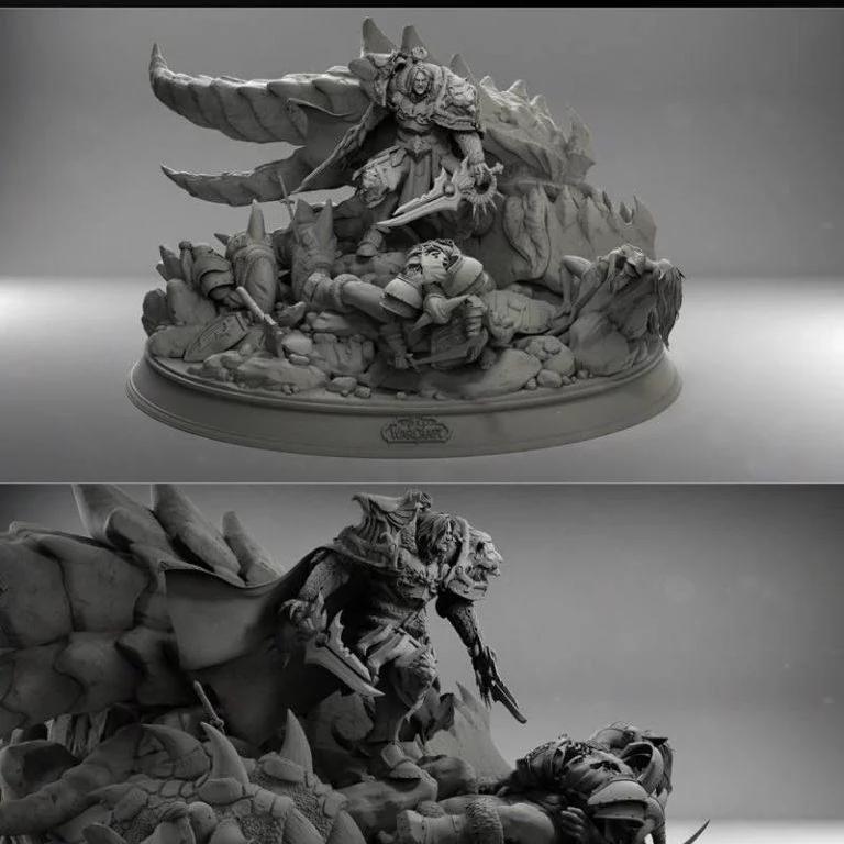 瓦里安·韦ryn 3D打印模型|Varian Wrynn Diorama