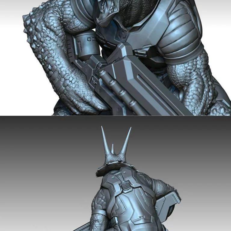 莫扎尔·三觭龙 3D打印模型|Mozar the Triceraton