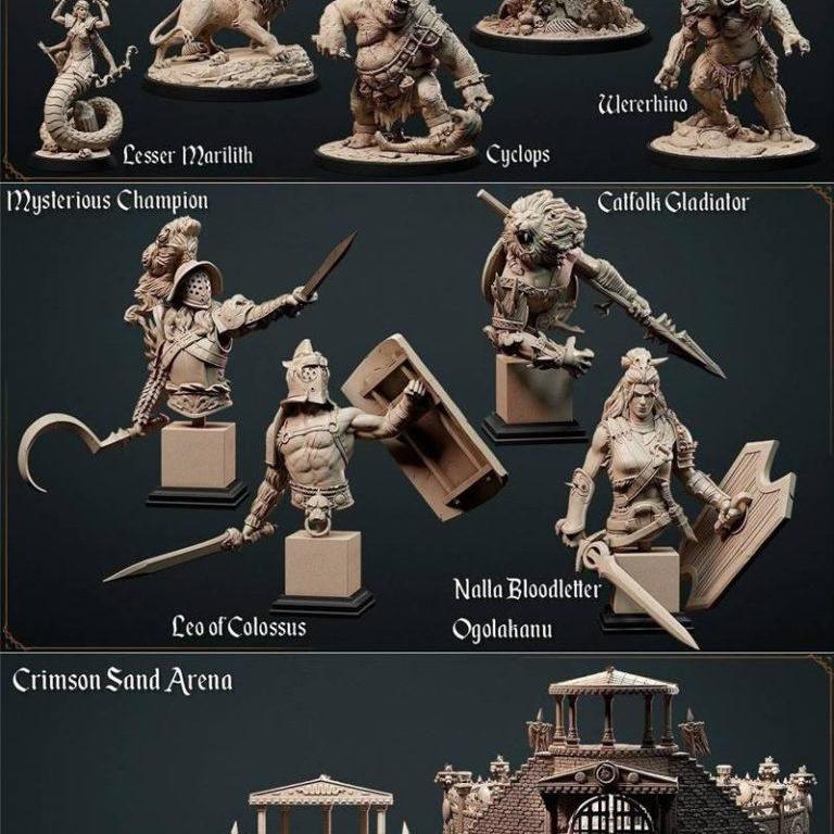 洛特工作室幻想系列——红沙竞技场3D打印模型|Loot Studios Fantasy – The Crimson Sand Arena April 2022