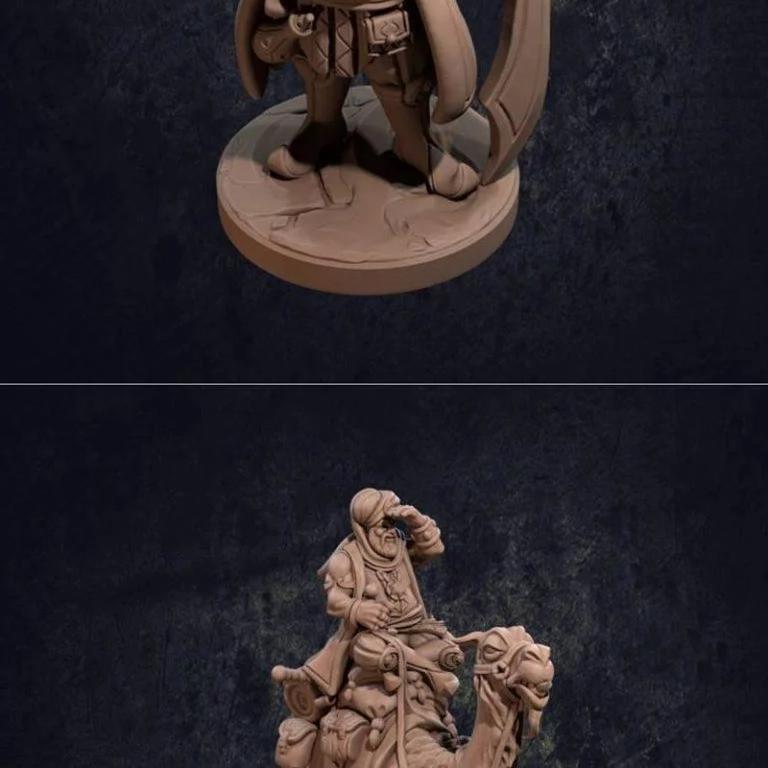 沙漠掘穴者与捕龙者小队3D打印模型|The Dragon Trappers Lodge – Desert Burrower and Trapper Pack