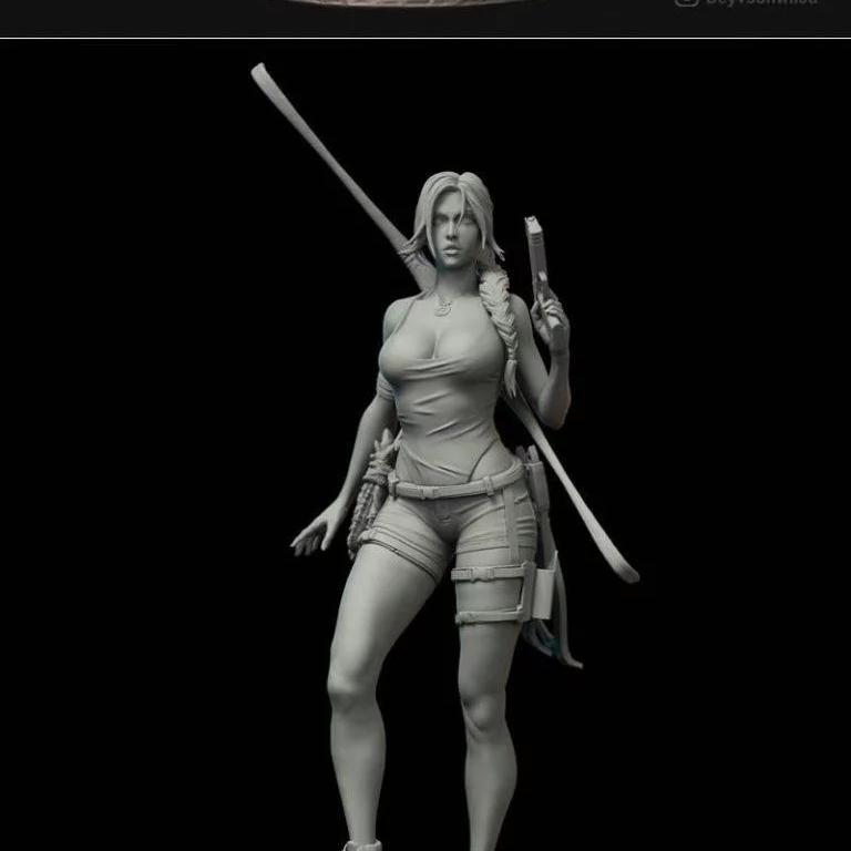 Tomb Raider 3D打印模型 Lara Croft|Lara Croft Tomb Raider Fan Art Statue