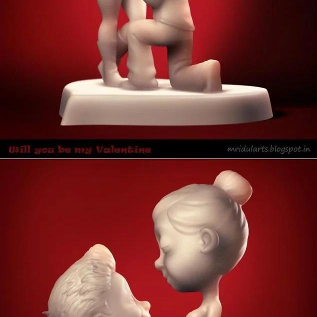 3D打印恋人：动漫游戏角色定制模型|love Will You Be My Valentine