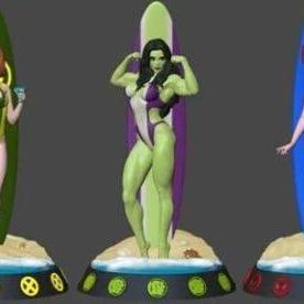 Surfer Girls 3D打印模型集|﻿Surfer Girls