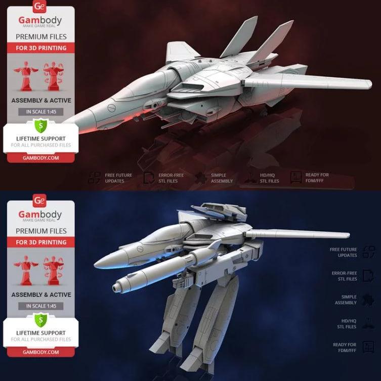 Robotech VF-1S 3D打印模型|Robotech VF-1S