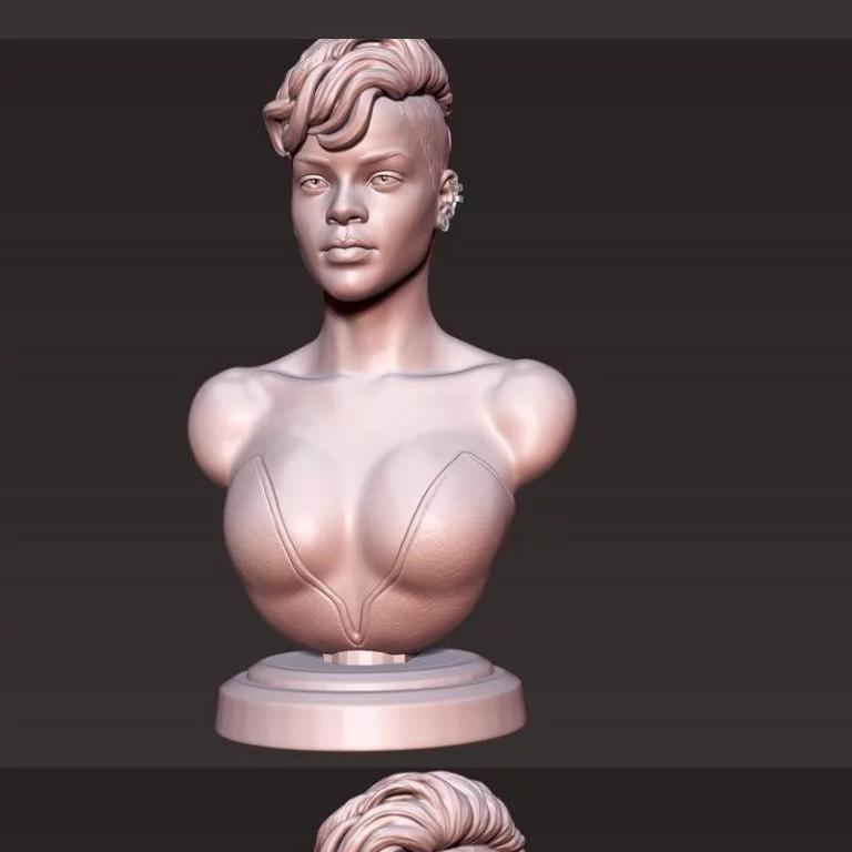 瑞哈娜·爆裂：3D打印模型作品集|Rihanna Bust