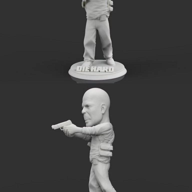 《死亡寂静3D打印模型：布鲁斯·威利斯饰演约翰·麦克莱恩》|Bruce Willis Figure Die Hard