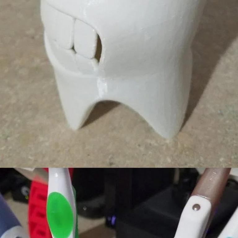 3D打印微笑牙刷架模型-动漫角色设计|Smiling Toothbrush Holder