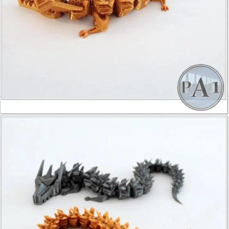 可动颚部龙形机器人3D打印模型|﻿Articulated dragon robot with moving jaws