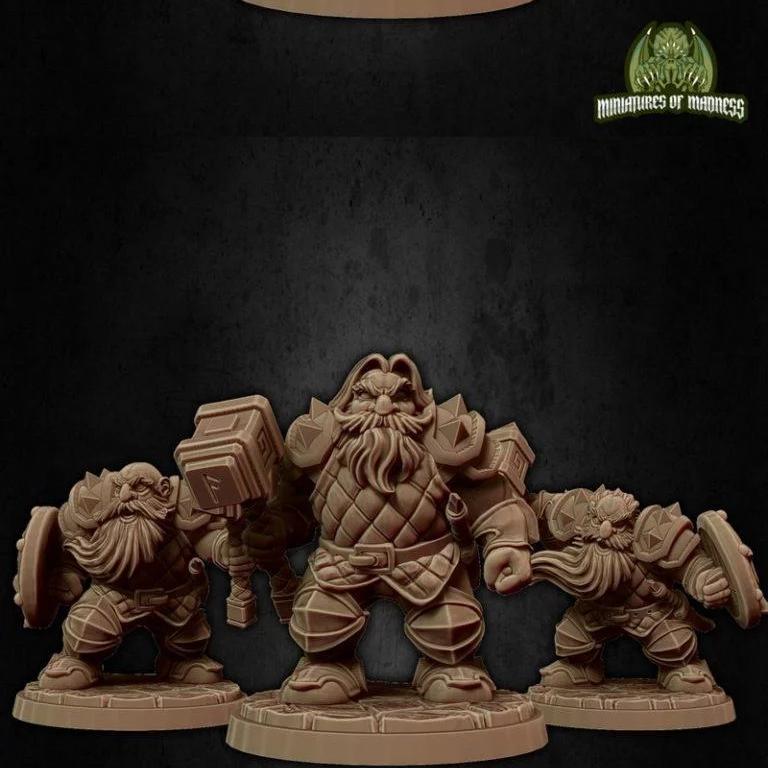 游戏《矮人战士》3D打印模型集|Dwarf Soldier Set 1