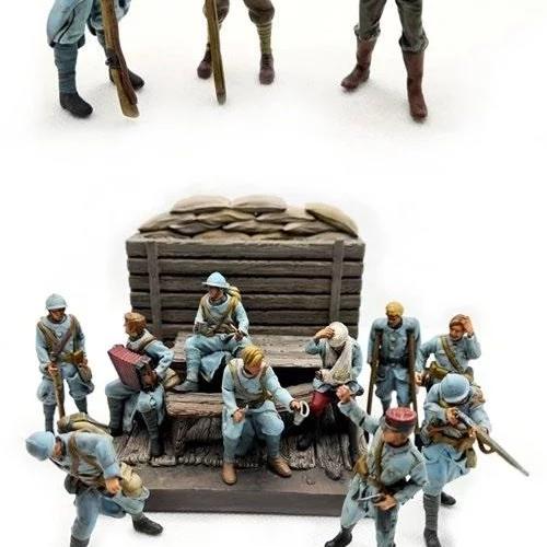 一战1915 3D打印士兵模型（法英美德）|Total war 1915 – Free WW1 soldiers (French, UK, US, German)