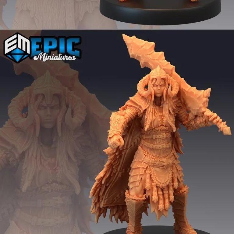 史诗迷你系列—— barbarian冬季角色3D打印模型|Epic Minis – Barbarian Winter