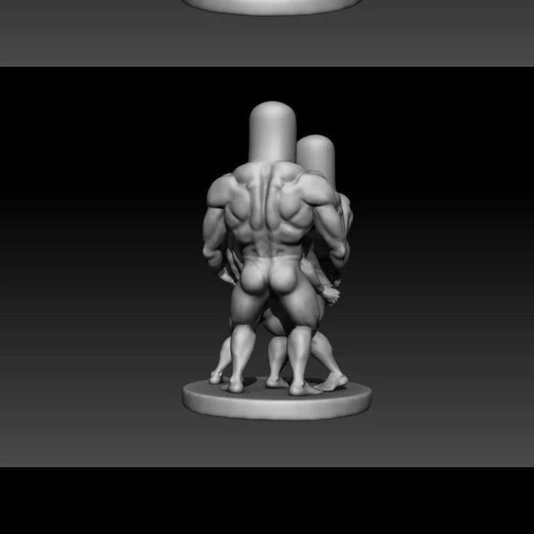 Dugtrio搞笑动漫角色3D打印模型|Dugtrio Funny