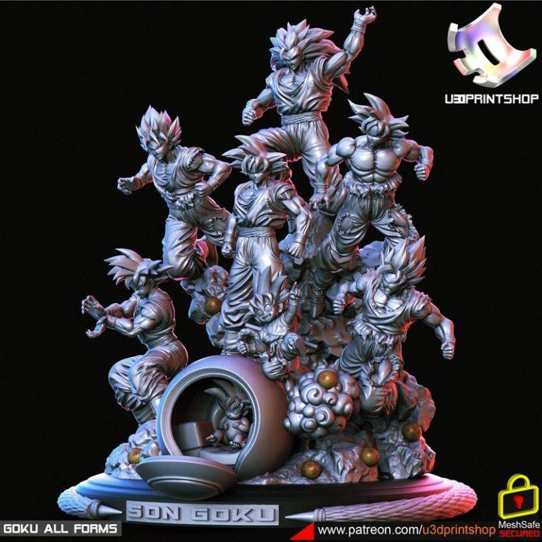 龙珠所有形态 3D打印模型|Goku All form