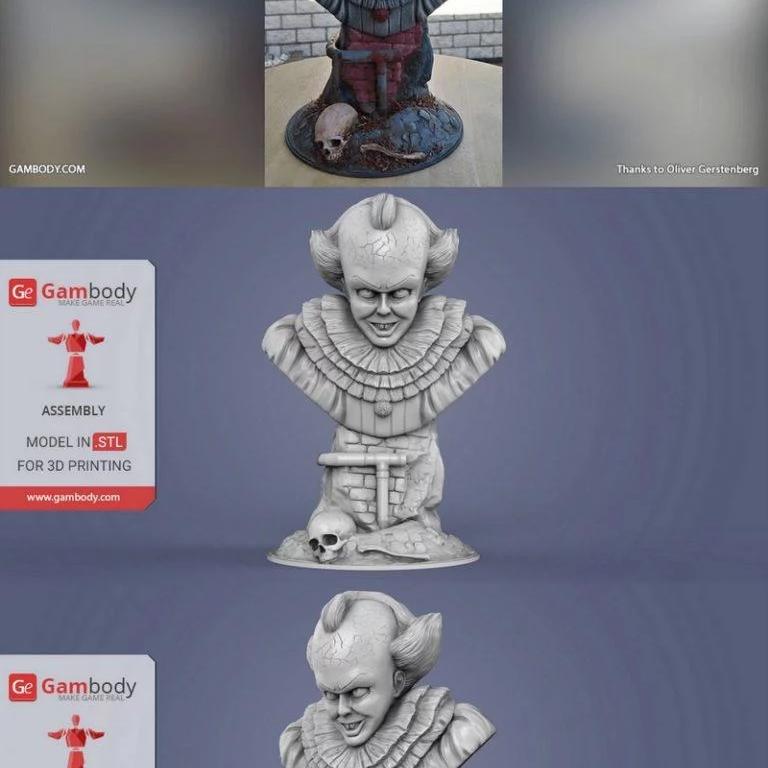 潘尼威斯3D打印模型|Pennywise Bust