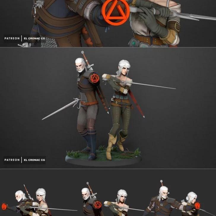 《巫师3：希里与杰洛特3D打印模型》|Ciri and Geralt – The Witcher 3