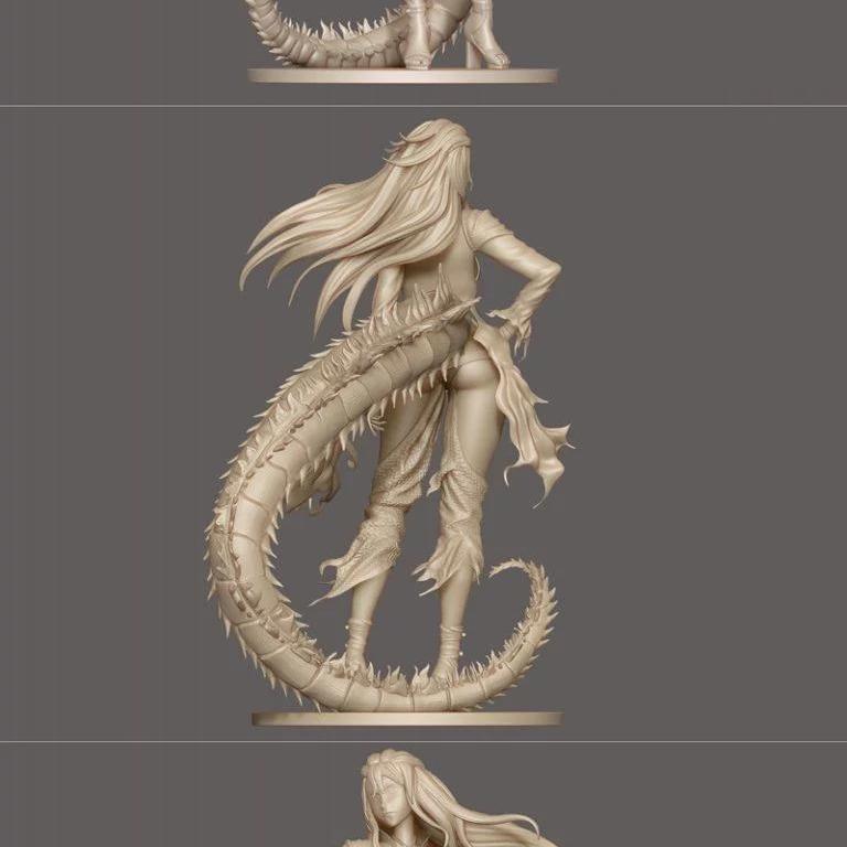 哥斯拉-吉拉-动漫少女3D打印模型|Godzilla – Gojira – Anime Girl – Waifu