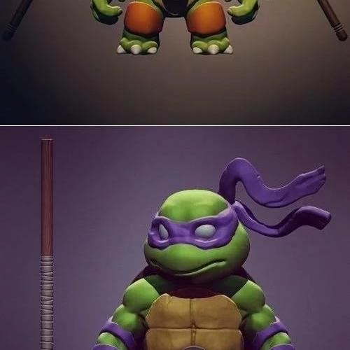 3D打印模型：小恶魔忍者龟Raffa与Mickey登场|Chibi mutant ninja turtles – Raffa and Mickey and DON