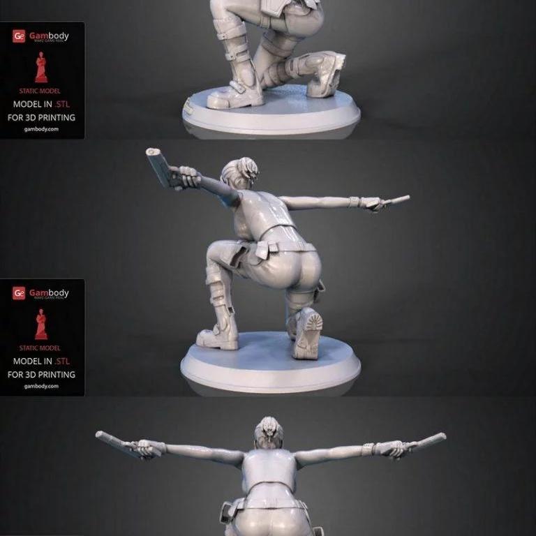 卢拉·克罗夫特 3D打印模型|Lara Croft in Action