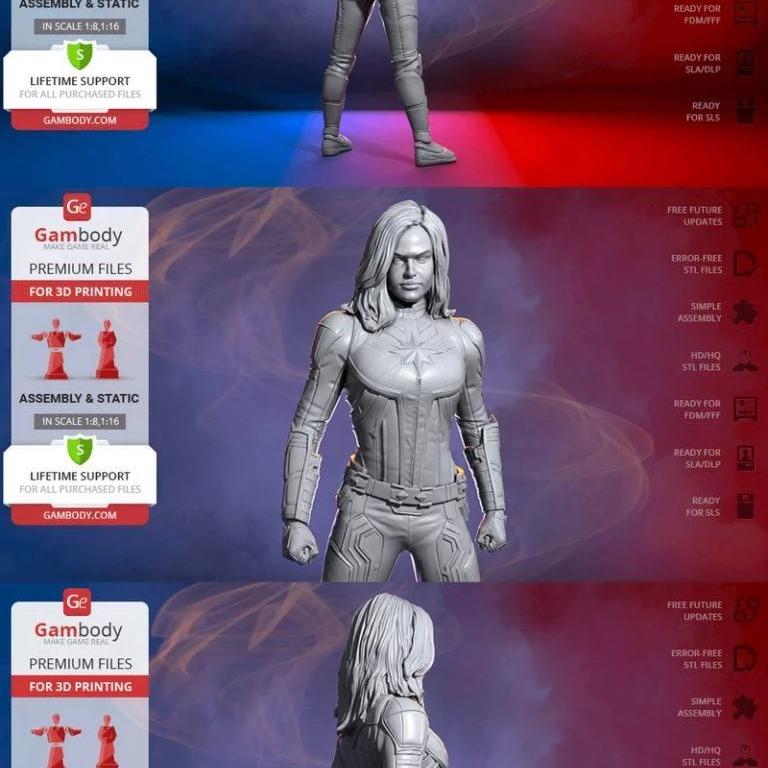 惊奇队长 3D打印模型|Captain Marvel