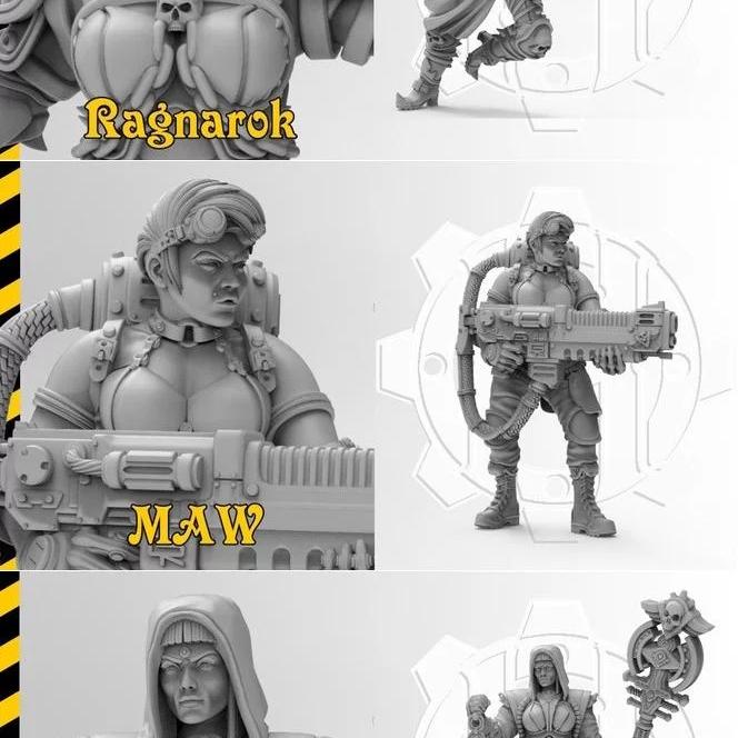 Hereseylab 科幻少女 1-3 3D打印模型|Hereseylab Scifigirls 1-3