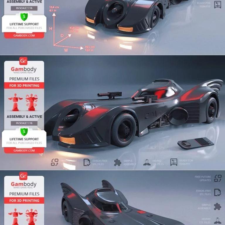 1989蝙蝠车3D打印模型|Batmobile 1989