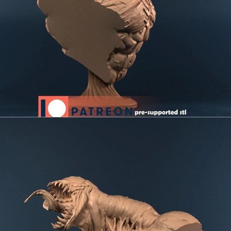 Venom爆破 3D打印模型|Venom bust