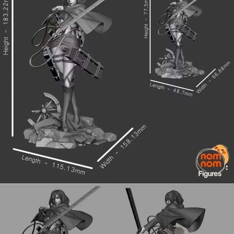《进击的巨人》Mikasa阿克曼 3D打印模型|Mikasa Ackerman – Attack on Titan