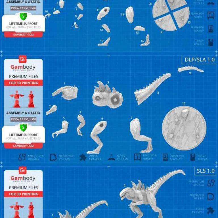 Zilla 3D打印模型|Zilla – 3D Printing Figurine
