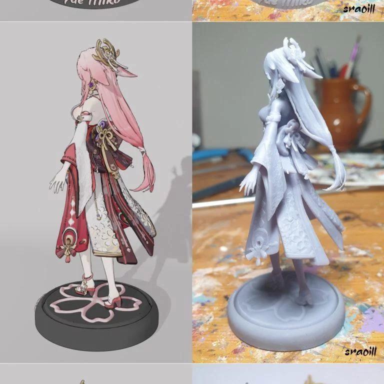 原神·耶亚米子·3D打印模型|Yae Miko – Genshin Impact – 3D Print Model