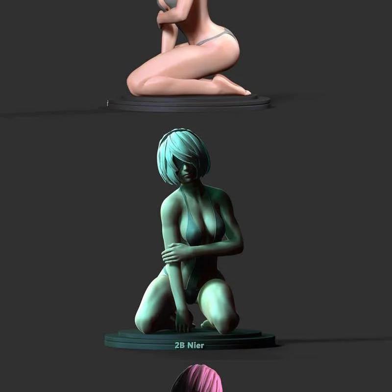 2B - Nier：自动人形 - 3D打印模型|2B – Nier – Automata – 3D Print Model