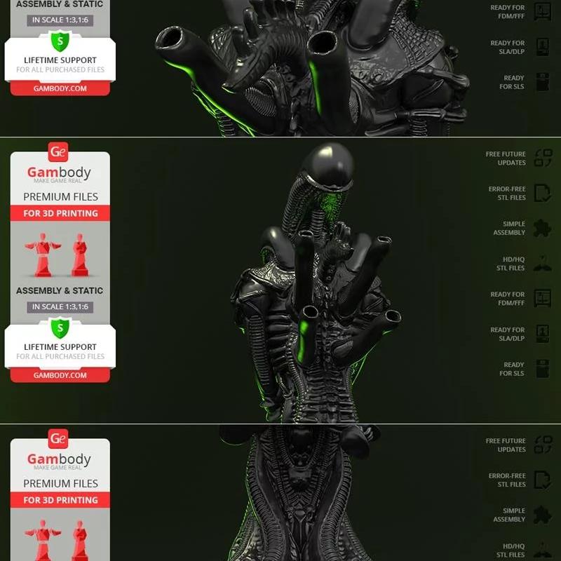 异形巨兽立体打印模型|Alien Xenomorph Bust – 3D Print Model