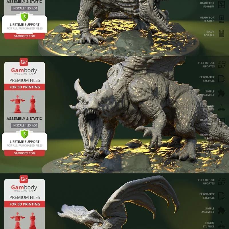 山龙——3D打印模型|Mountain Dragon – 3D Print Model