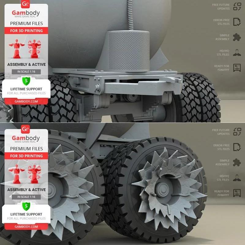 战争机器燃料舱 - 3D打印模型|War Rig Fuel Pod – 3D Print Model