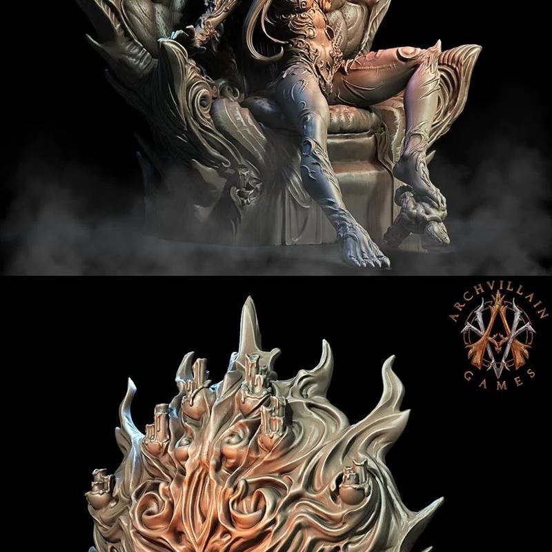 女王纳玛赫坐于王座——3D打印模型|Queen Naamah on Throne – 3D Print Model
