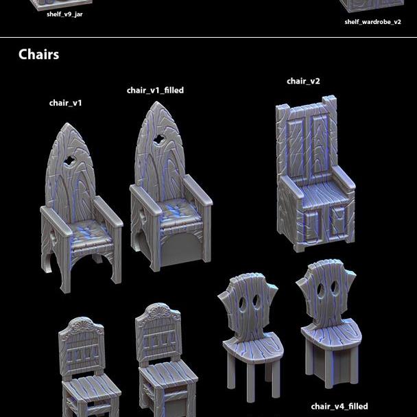 塔罗城：家具设计 3D打印模型|City of Tarok – Furnishing – 3D Print Model